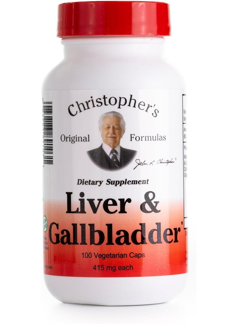 كبسولات تركيبة كريستوفر الأصلية للكبد والمرارة - مكملات المرارة مع إنزيمات هضمية وأعشاب طبيعية